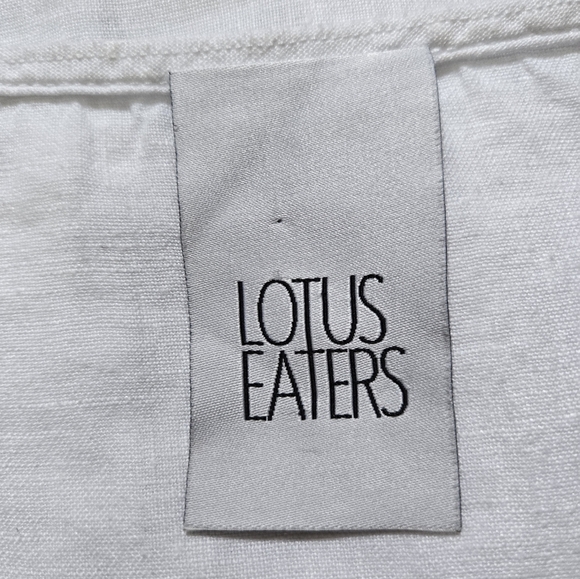 LOTUS EATERS 100% Linen Relaxed Fit Short Sleeve Top. Size Medium - Picture 6 of 11